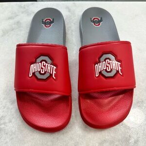 Ohio State Buckeyes Primary Motto Slide Sandals - Scarlet & Gray Size: 11/12